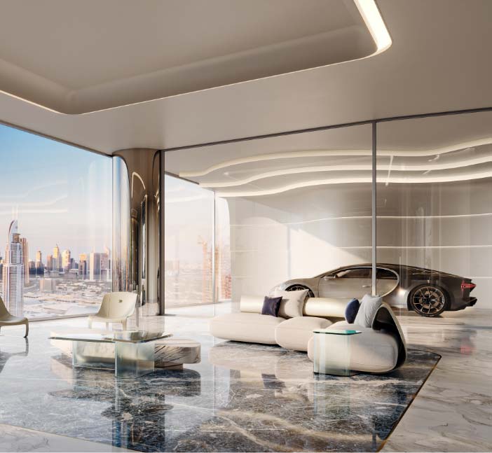 interior of bugatti residences